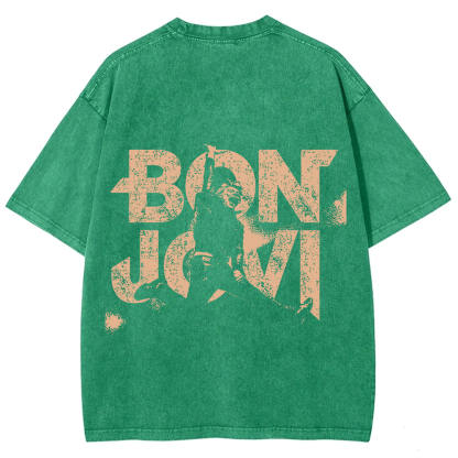Unisex Vintage Washed Bon Jovi T-Shirt