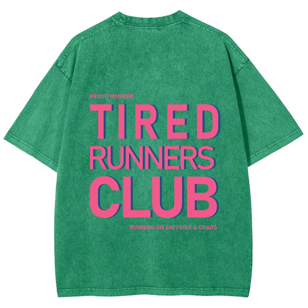 Tired Runners Club Unisex Fit Washed T-Shirt
