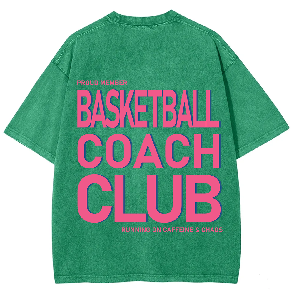 Basketball Coach Club Unisex Fit Washed T-Shirt