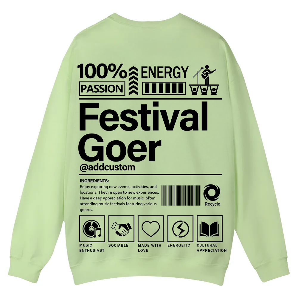 Festival Goer Custom Unisex Casual Crewneck Sweatshirt wearishow
