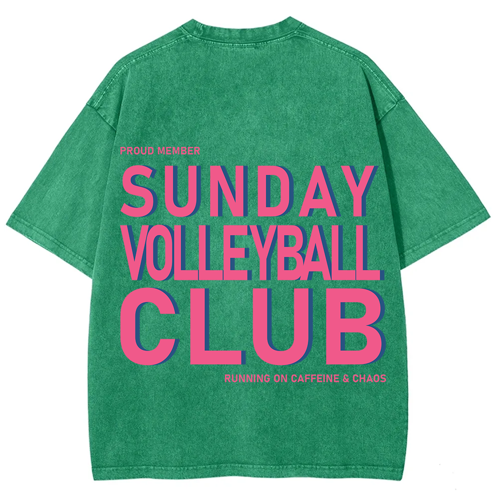 Sunday Volleyball Club Unisex Fit Washed T-Shirt