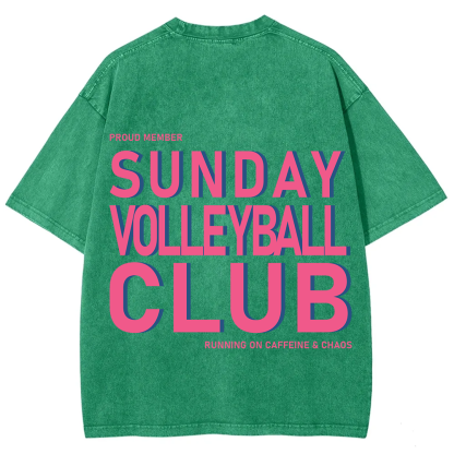 Sunday Volleyball Club Unisex Fit Washed T-Shirt