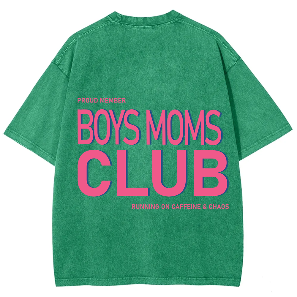Boys Moms Club Unisex Fit Washed T-Shirt