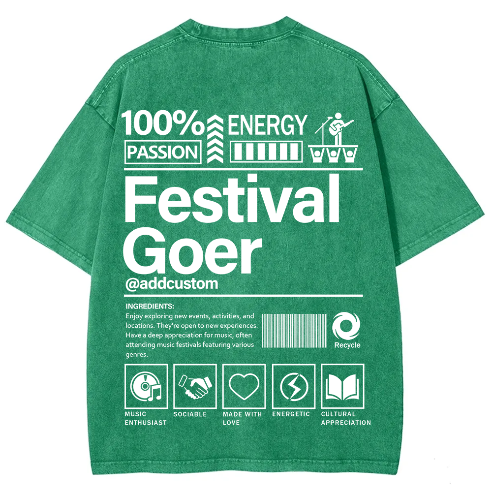 Festival Goer Custom Unisex Fit Washed T-Shirt