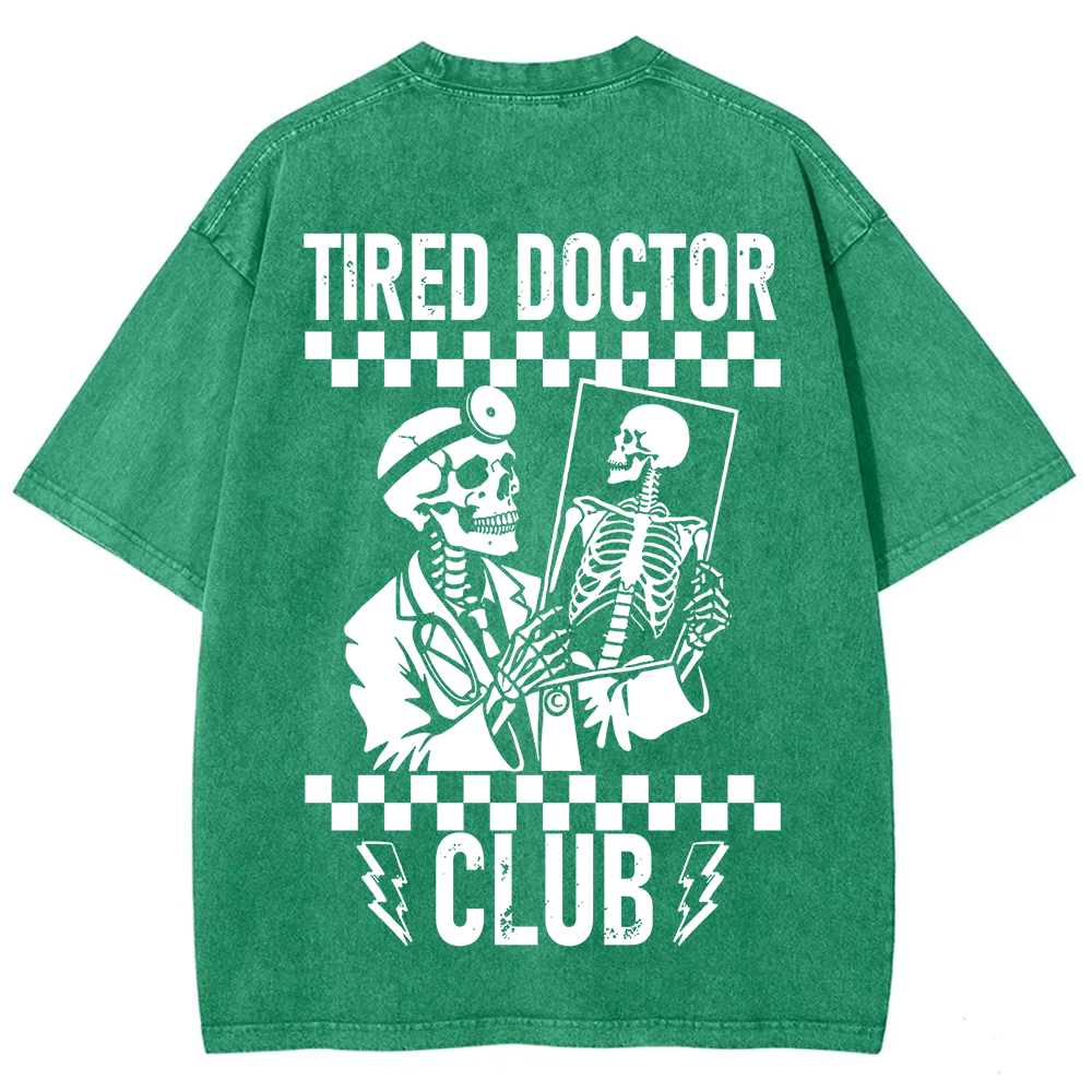 Tired Doctor Club Unisex Fit Washed T-Shirt