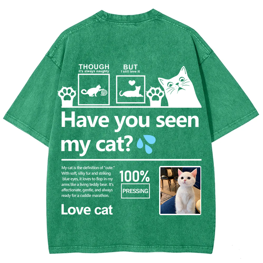 Cat Trick Customized Unisex Fit Washed T-Shirt
