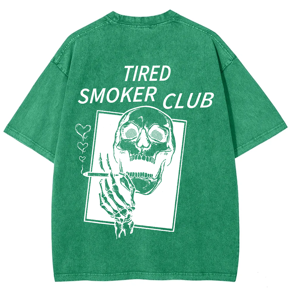 Tired Smoker Club Unisex Fit Washed T-Shirt