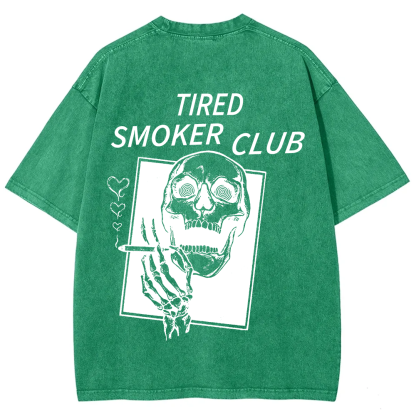 Tired Smoker Club Unisex Fit Washed T-Shirt