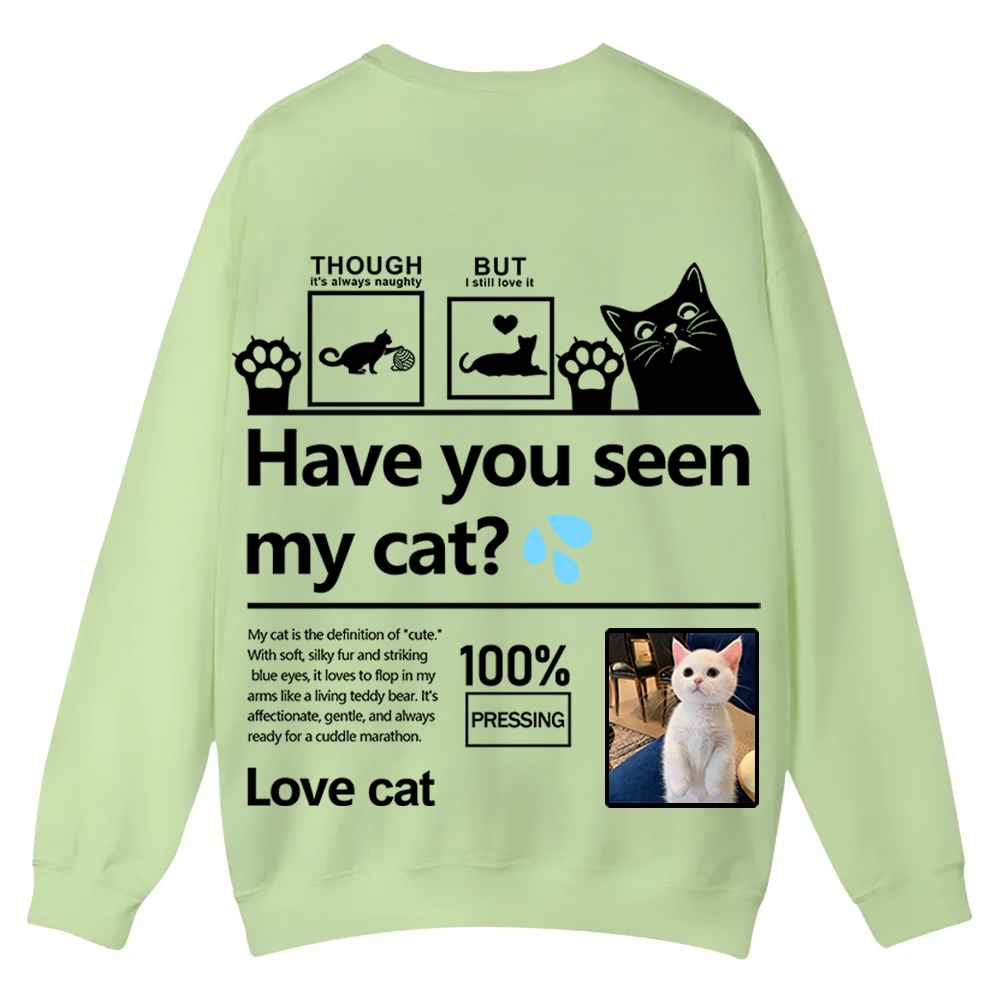 Cat Trick Customized Unisex Casual Crewneck Sweatshirt wearishow