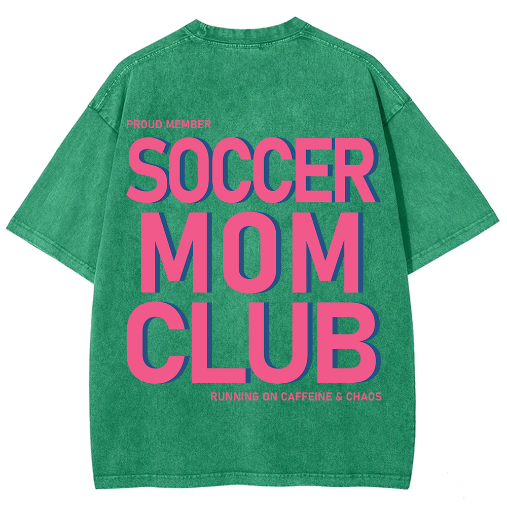 Soccer Mom Club Unisex Fit Washed T-Shirt