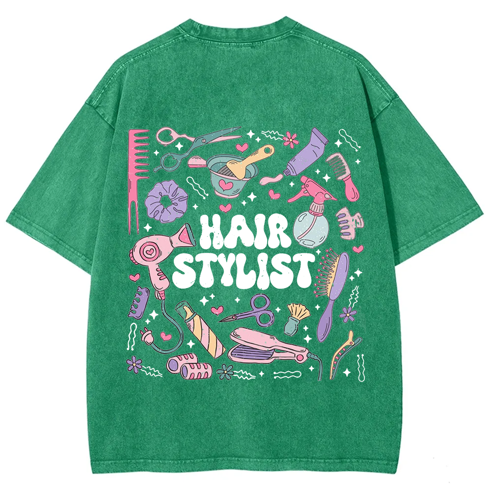 Hair Stylist Unisex Fit Washed T-Shirt