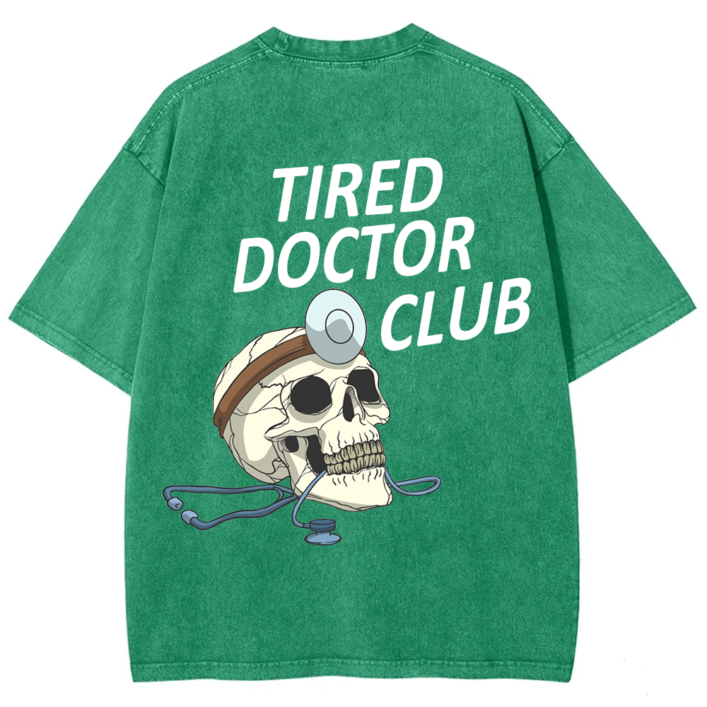 Tired Doctor Club Unisex Fit Washed T-Shirt
