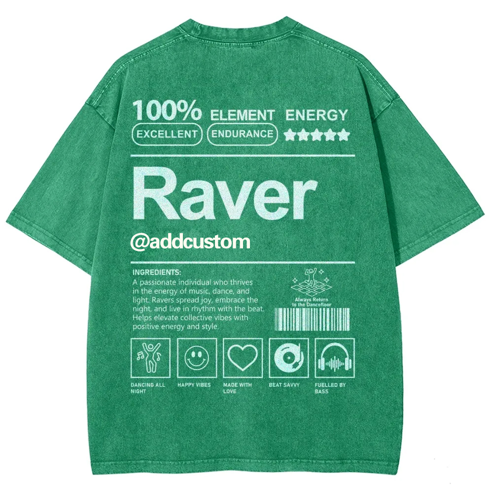 Addcustom Raver Unisex Fit Washed T-Shirt wearishow