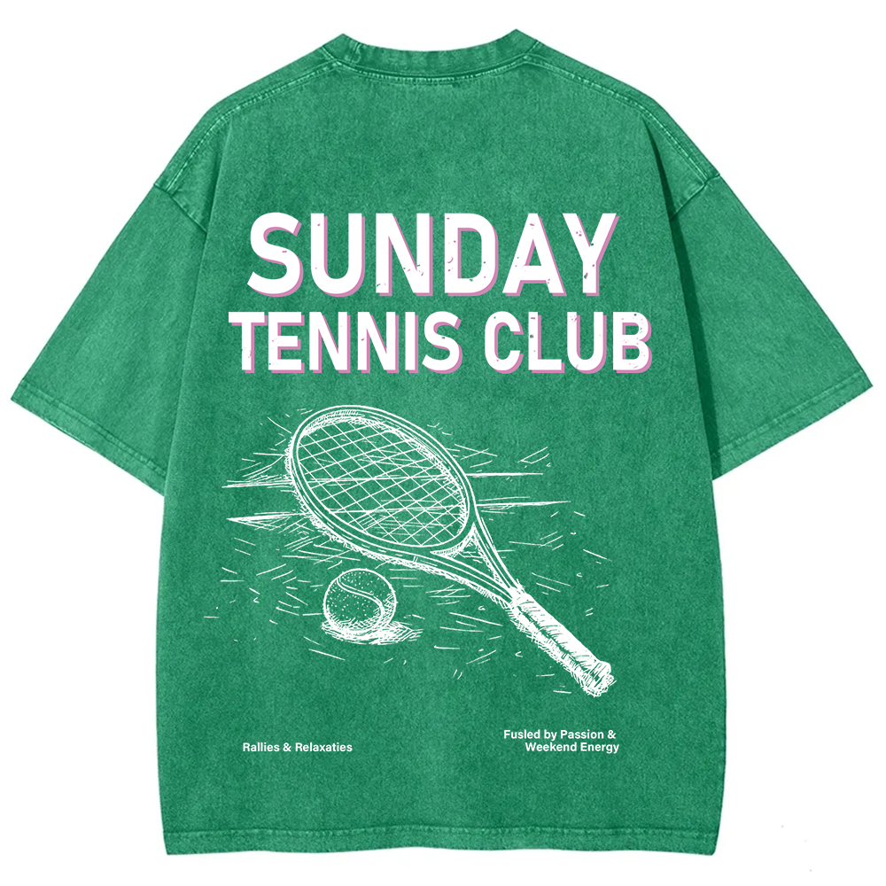 Sunday Tennis Club Unisex Fit Washed T-Shirt