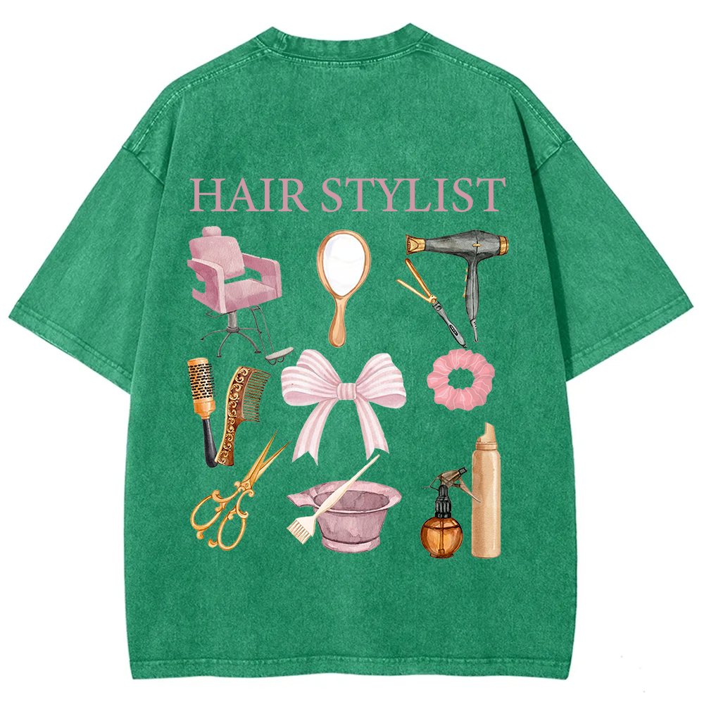 Hair Stylist Unisex Fit Washed T-Shirt
