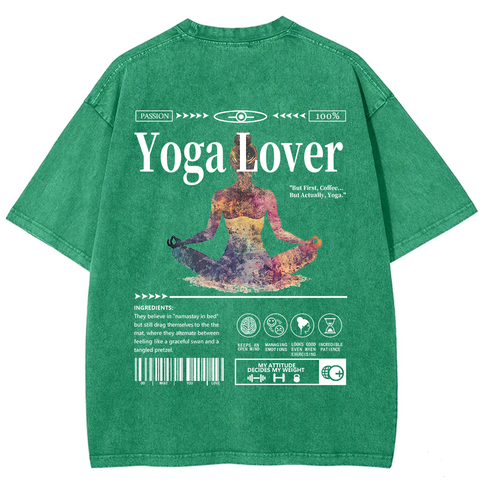 Yoga Lover Casual Washed T-Shirt