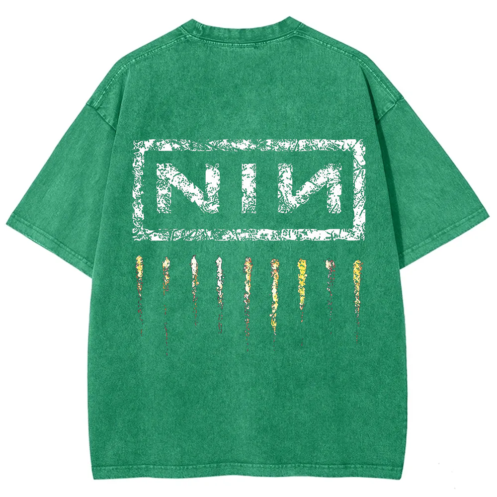 Unisex Vintage Washed Nine Inch Nails Band t-Shirt