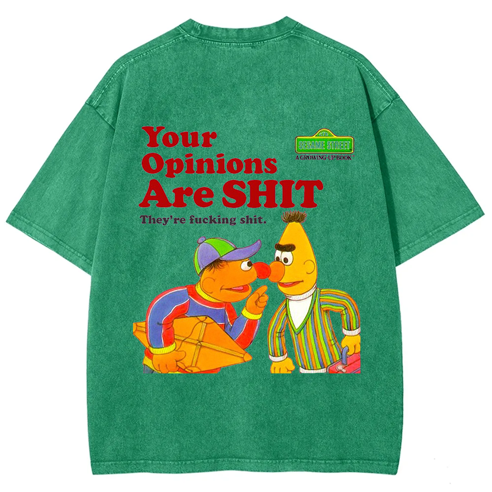 Sesame Street Your Opinions Are SHIT Casual Printed t-Shirt