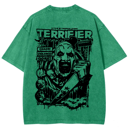 Unisex Vintage Terrifier Print Casual t-Shirt
