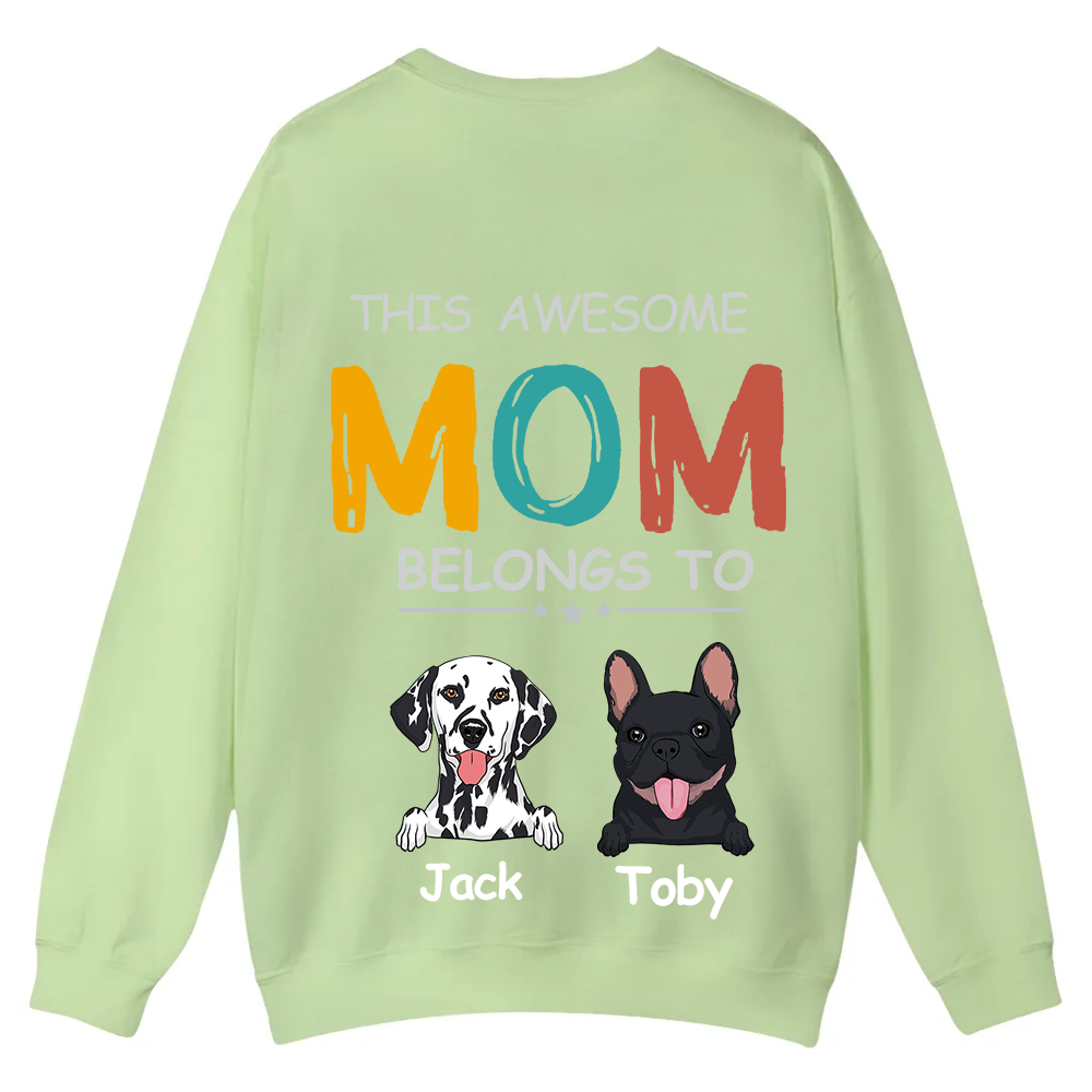 This Awesome Mom/Dad Belongs To - Personalized Custom Unisex Casual Crewneck Sweatshirt