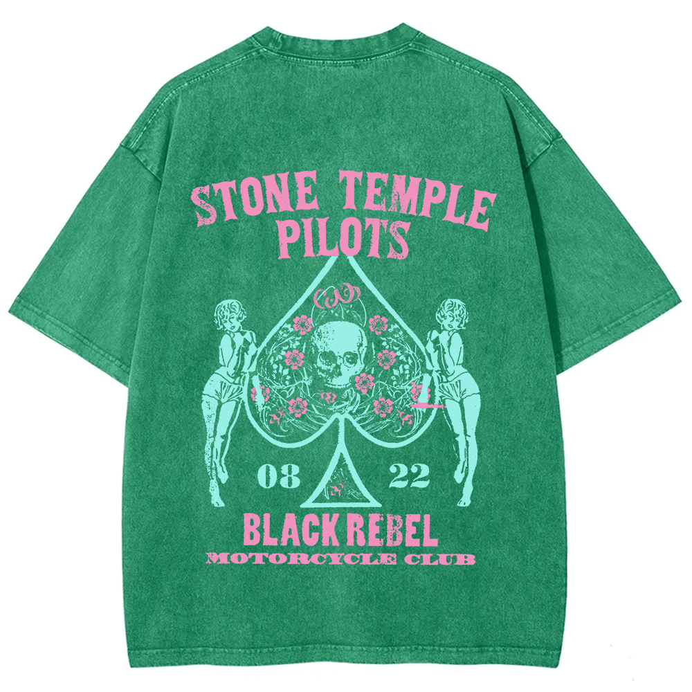 Unisex Washed Stone Temple Pilots Band t-Shirt