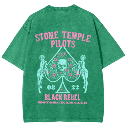 Unisex Washed Stone Temple Pilots Band t-Shirt