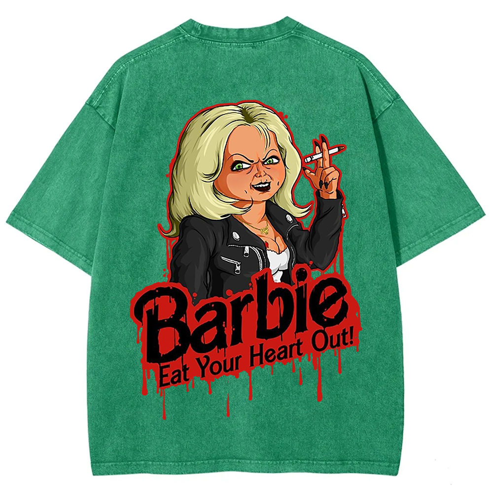 Unisex Casual chucky Barbie- Eat your heart out Printed t-Shirt