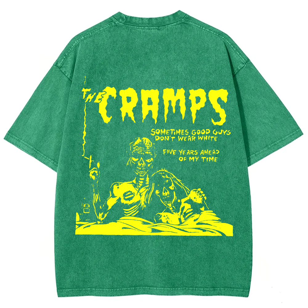 Unisex Vintage Washed The Cramps Rock Band t-Shirt