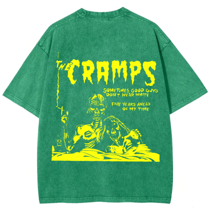 Unisex Vintage Washed The Cramps Rock Band t-Shirt
