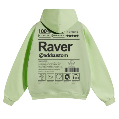 Addcustom Raver Solid Color Hoodie wearishow