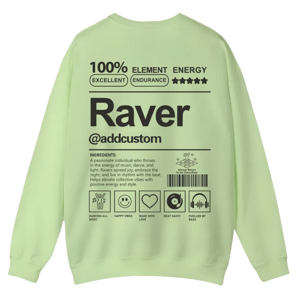 Addcustom Raver Casual Crewneck Sweatshirt wearishow