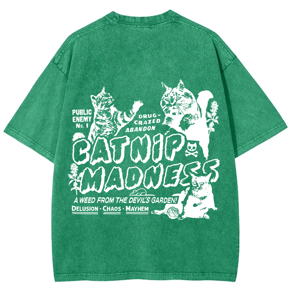 Unisex Vintage Washed catnip madness t-Shirt