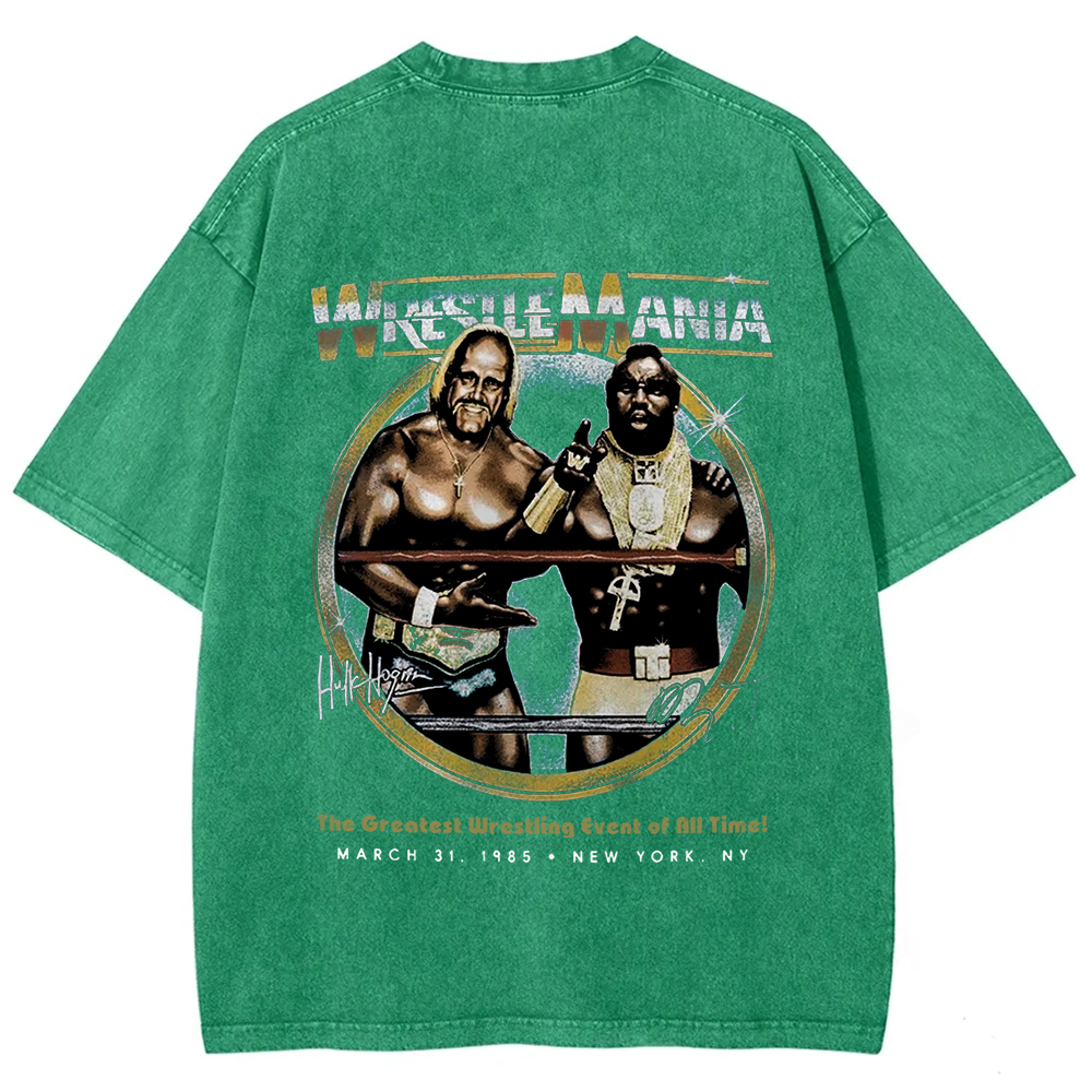 WWE Wrestle Mania - Hulk Hogan vs Mr T Casual Printed t-Shirt