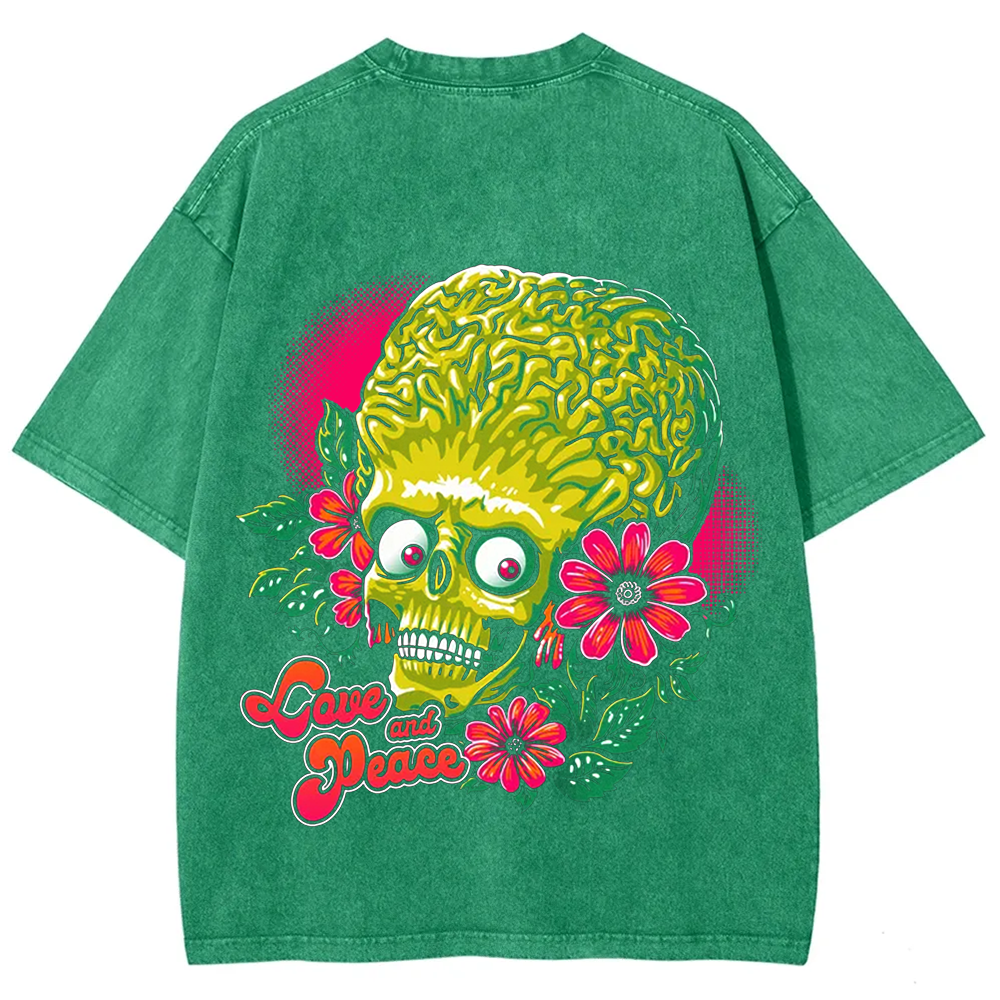 Unisex Vintage Washed  Love and Peace  t-Shirt