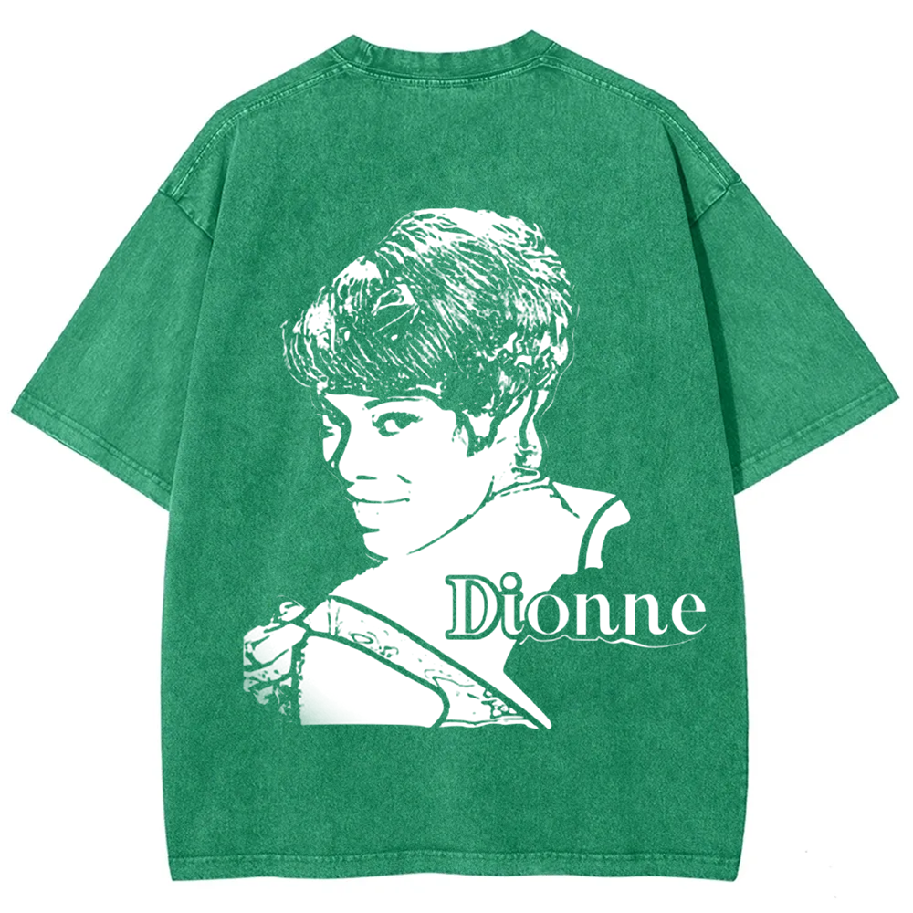 Unisex Vintage Washed  Dionne Warwick Singer  t-Shirt