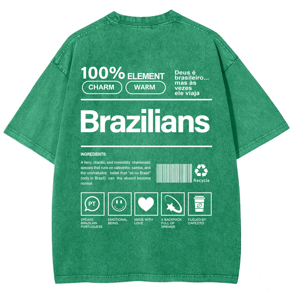 Brazilians Unisex Fit  Washed T-Shirt