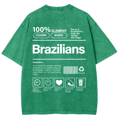Brazilians Unisex Fit  Washed T-Shirt