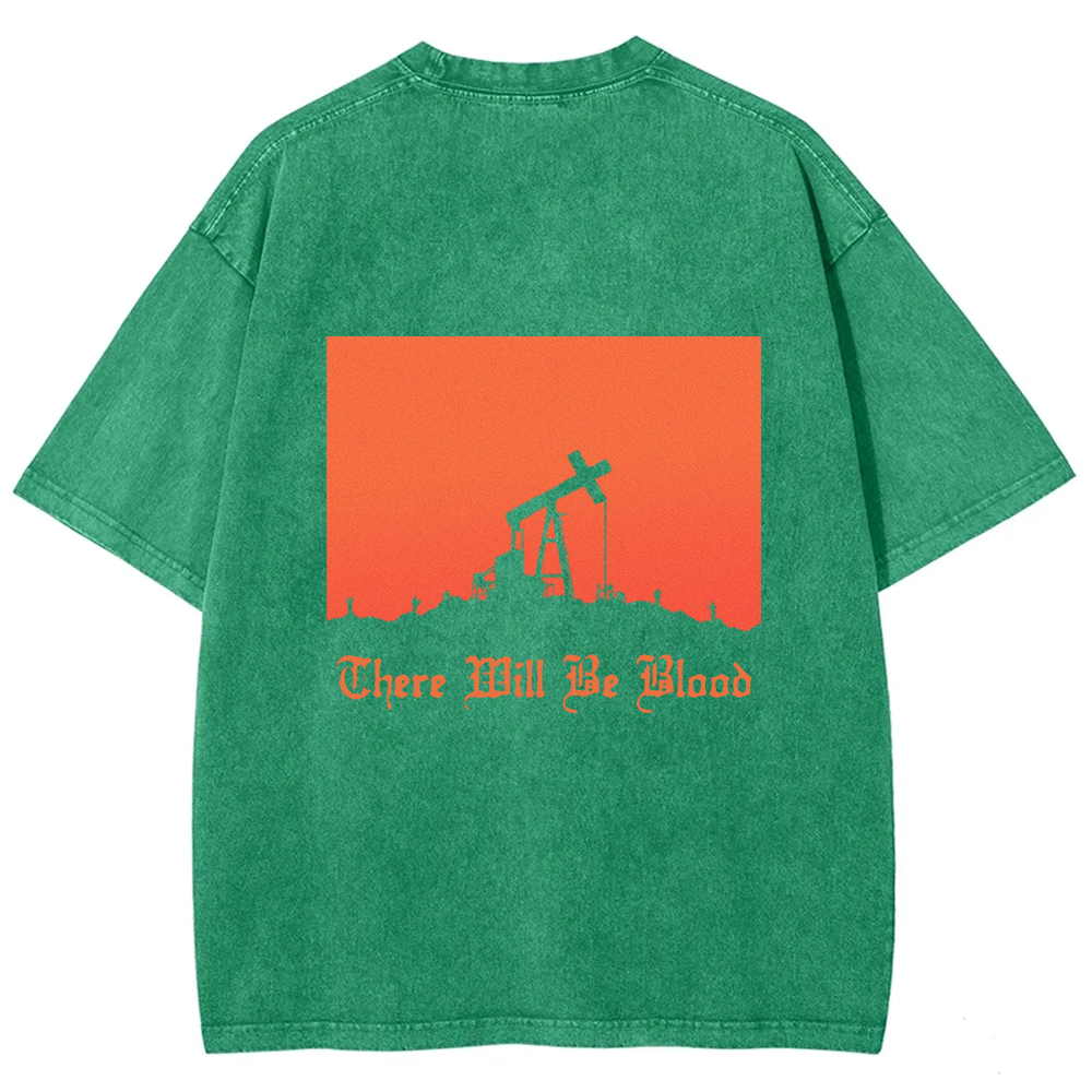 Unisex Vintage Washed  There will be blood， western movie t-Shirt