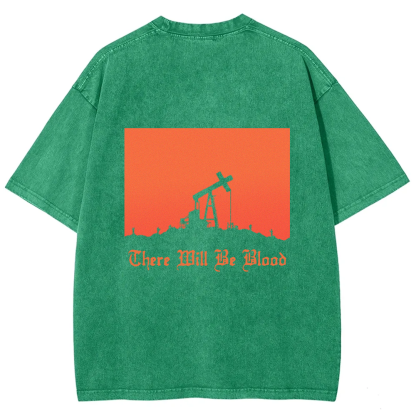 Unisex Vintage Washed  There will be blood， western movie t-Shirt