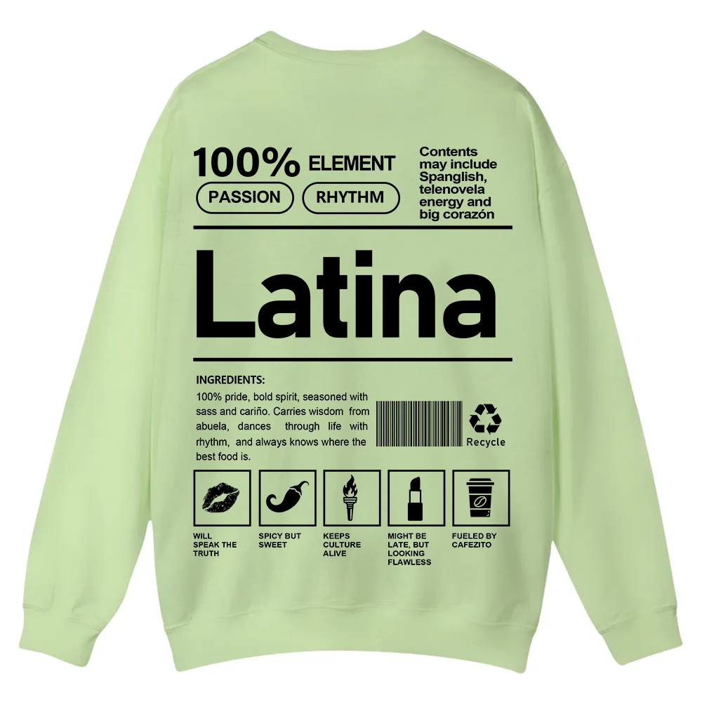 Latina Unisex Fit  Casual Crewneck Sweatshirt wearishow