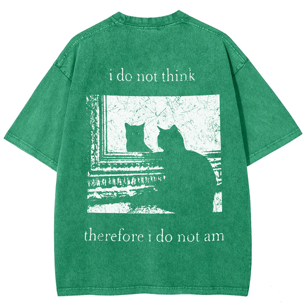 Unisex Vintage I do not think therefor I do not am Funny Cat t-Shirt
