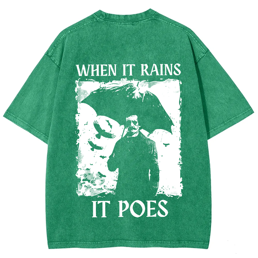 Unisex Vintage Edgar Allan Poe Musicians When It Rains It Pours t-Shirt
