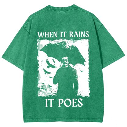 Unisex Vintage Edgar Allan Poe Musicians When It Rains It Pours t-Shirt