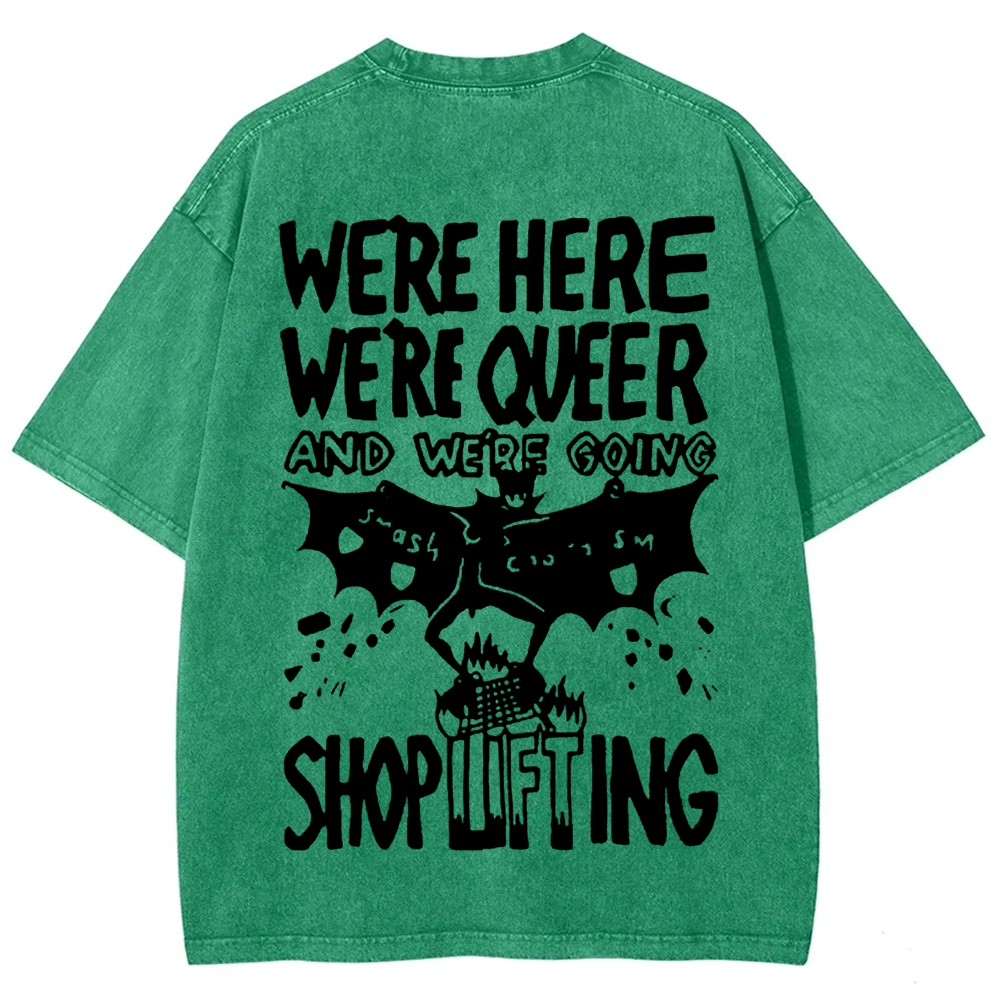 Unisex Vintage  We are Here， We are  Queer t-Shirt