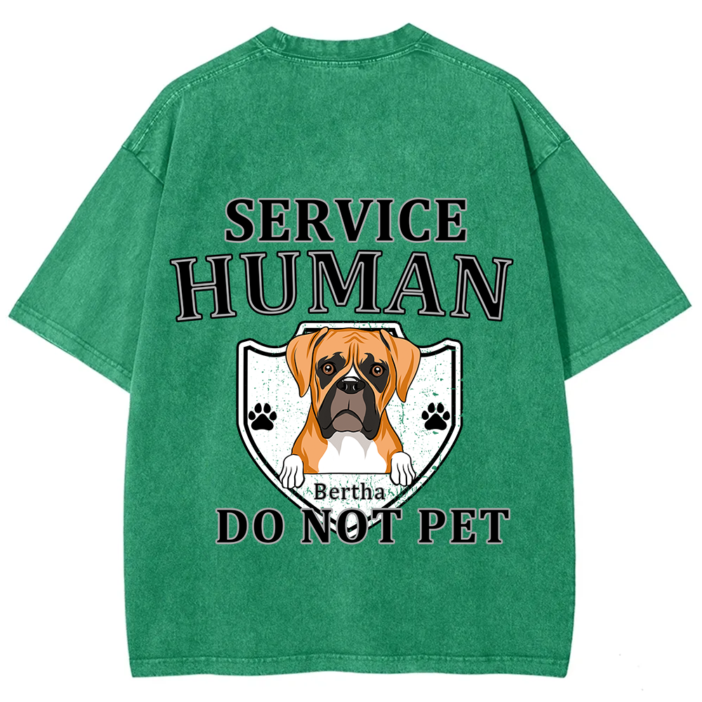 Service Human, Do Not Pet 10 - Personalized Custom Unisex Fit Washed T-Shirt wearishow