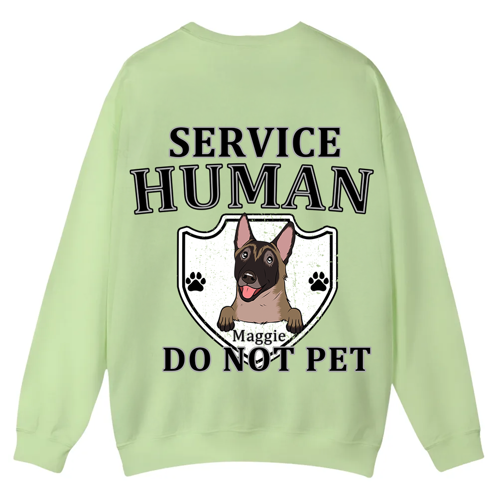 Service Human, Do Not Pet 10 - Personalized Custom Unisex Casual Crewneck Sweatshirt wearishow