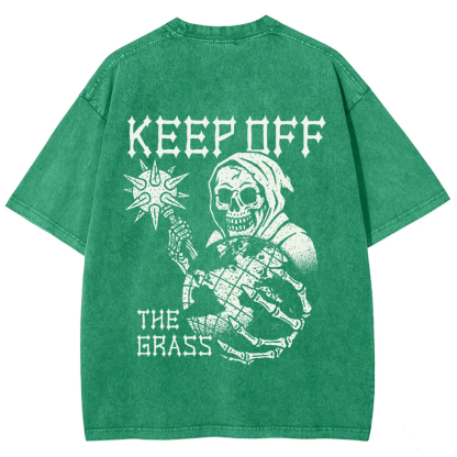 Unisex Vintage Keep Off The Grass Skull t-Shirt