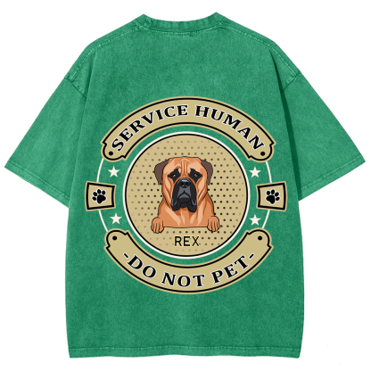 Service Human, Do Not Pet 14- Personalized Custom Unisex Fit Washed T-Shirt wearishow