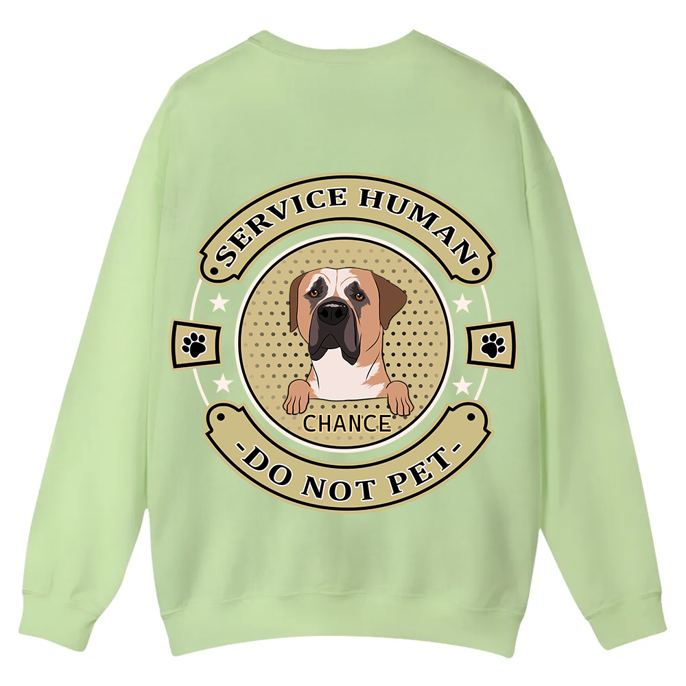 Service Human, Do Not Pet 14 - Personalized Custom Unisex Casual Crewneck Sweatshirt wearishow