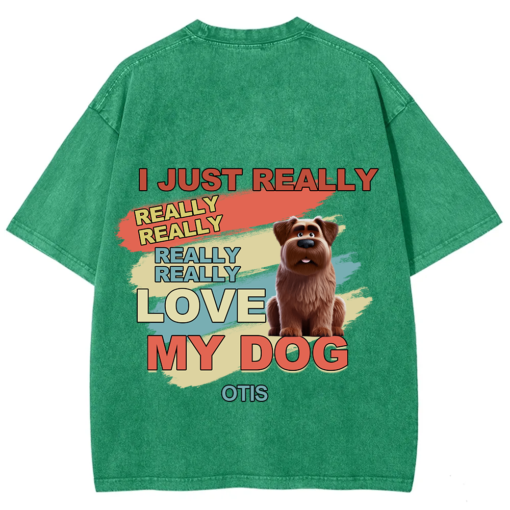 I Just Really Love My Dogs- Personalized Custom Unisex Fit Washed T-Shirt wearishow